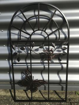 Vlinder venster model, metal old-brown-rust